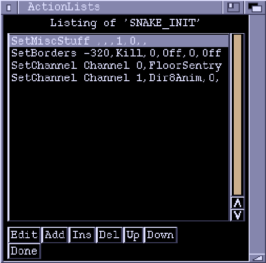 Zonk ActionLists Edit Window