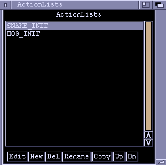 Zonk ActionLists Window